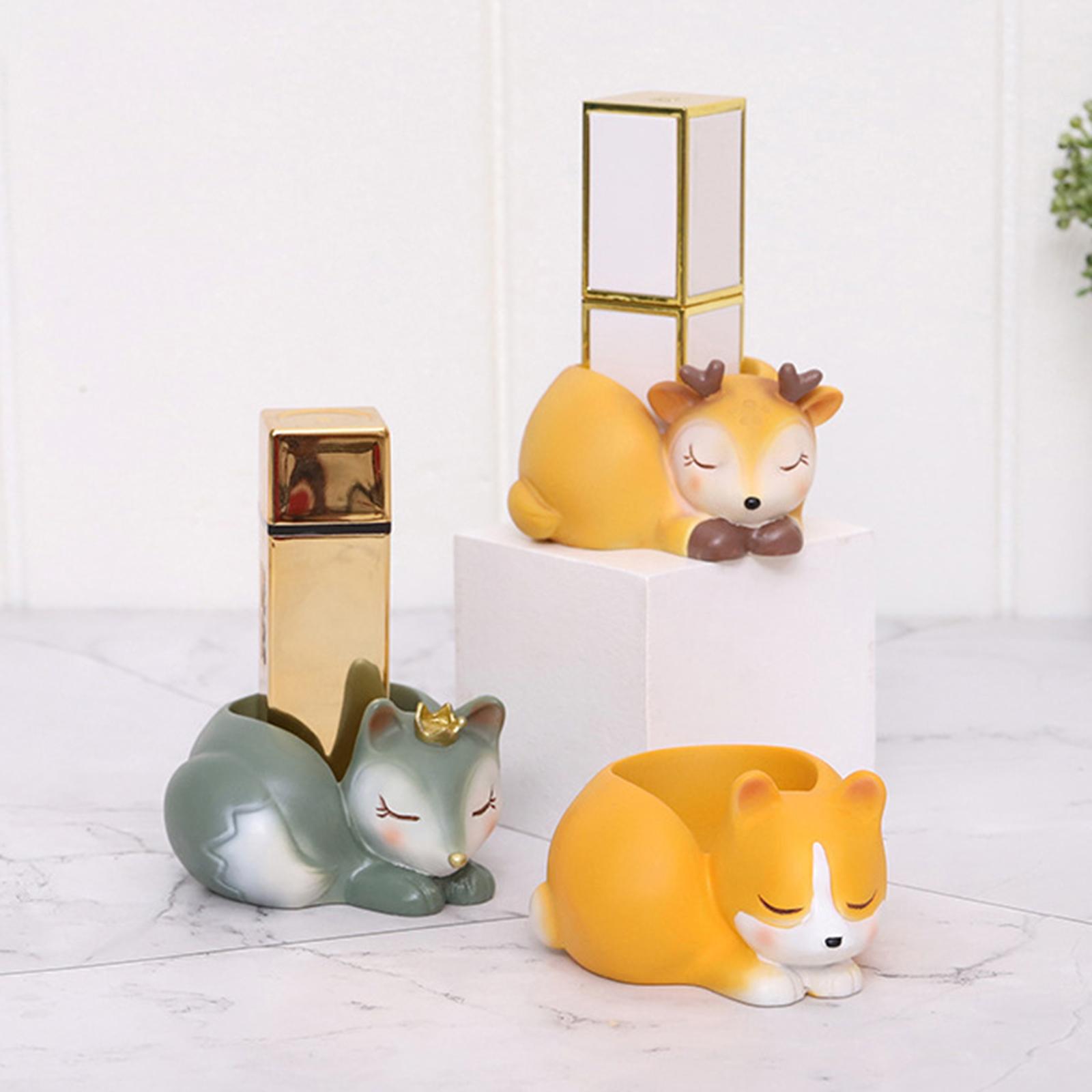 Animal Candlestick Decor Objects Collection Candle Holder Resin for Home Fox