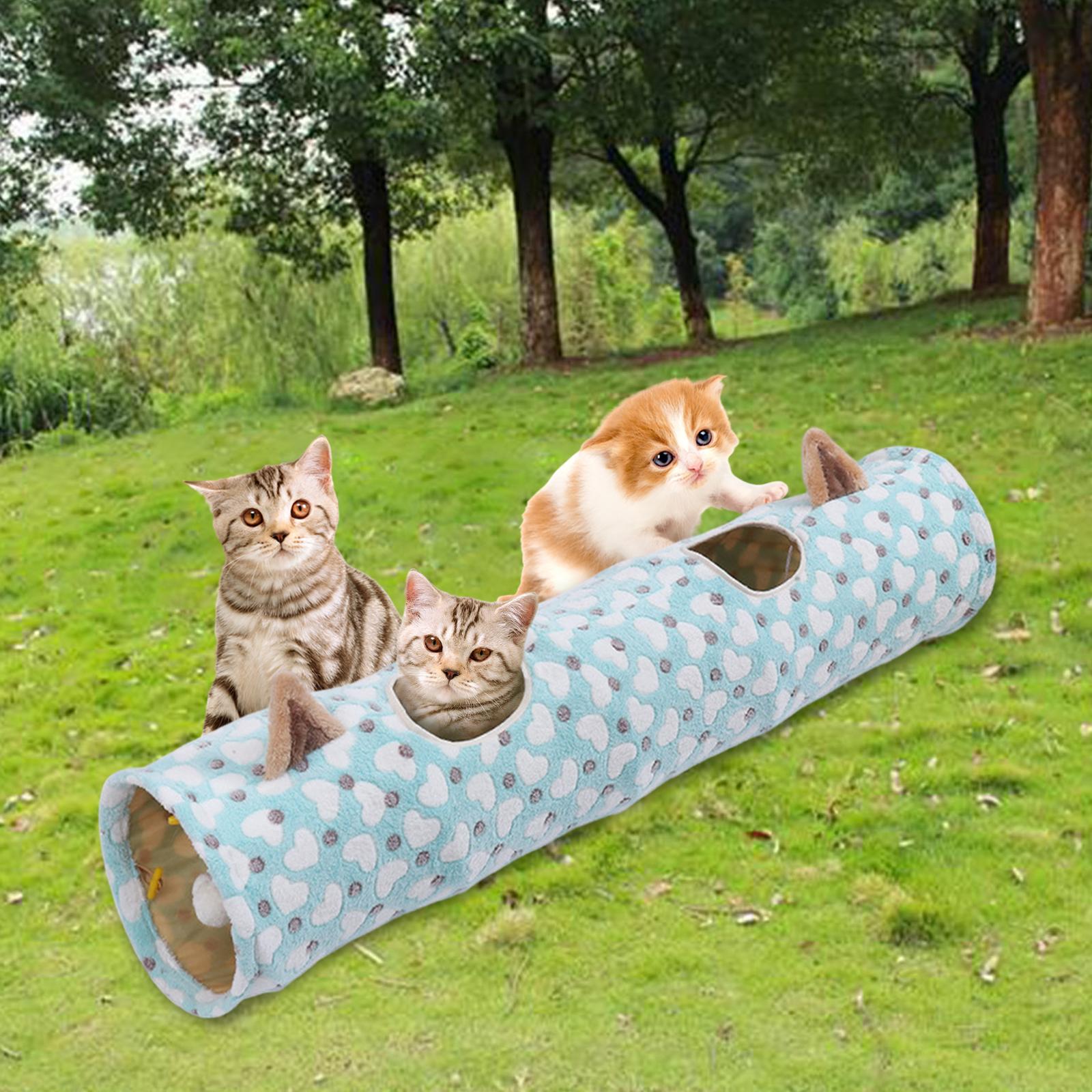 Cat Toys Collapsible Tunnel Dog Tube Interactive Toy for Rabbits Puppy Heart
