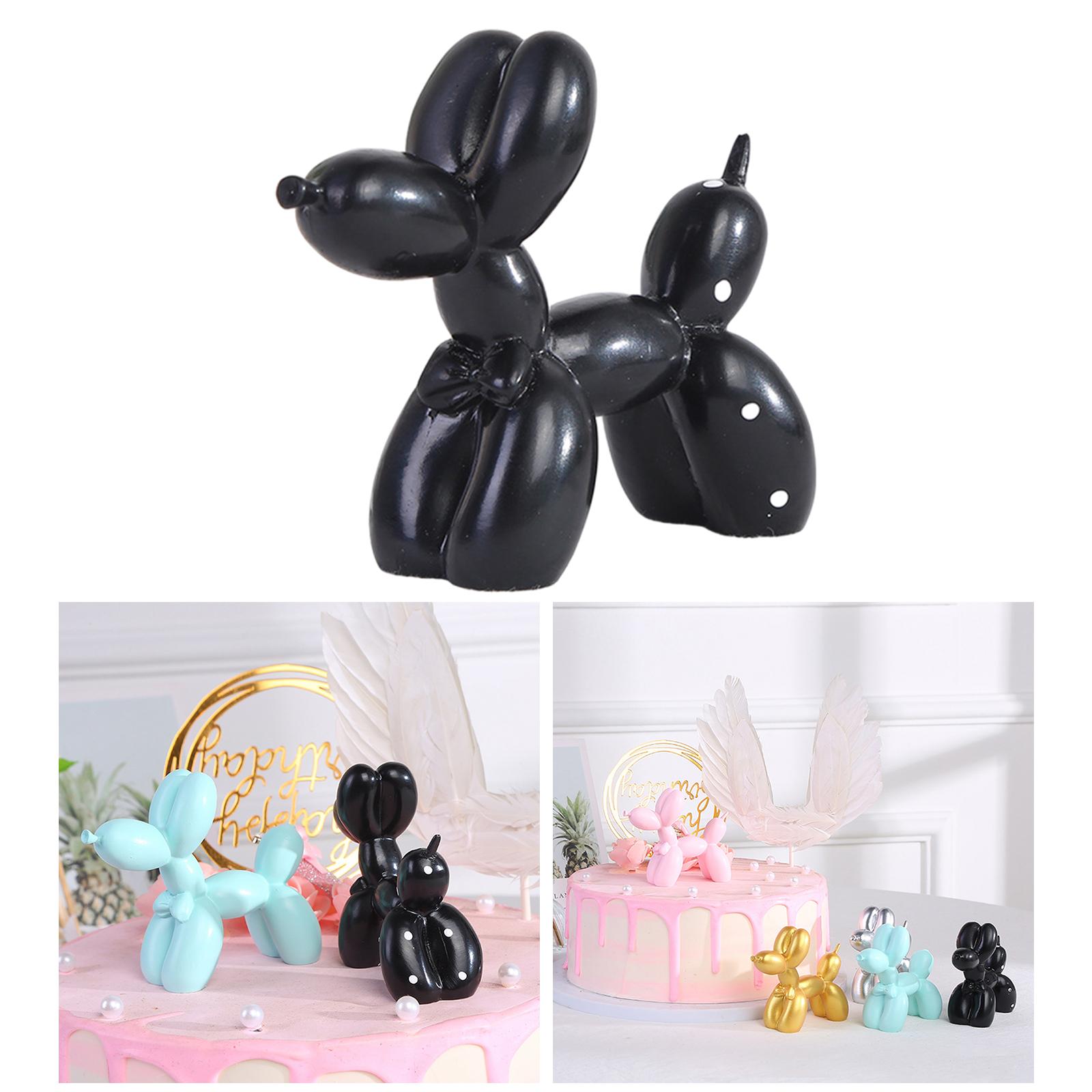 Cute Balloon Dog Resin Crafts Gift for Desktop Cake Baking Decoration black