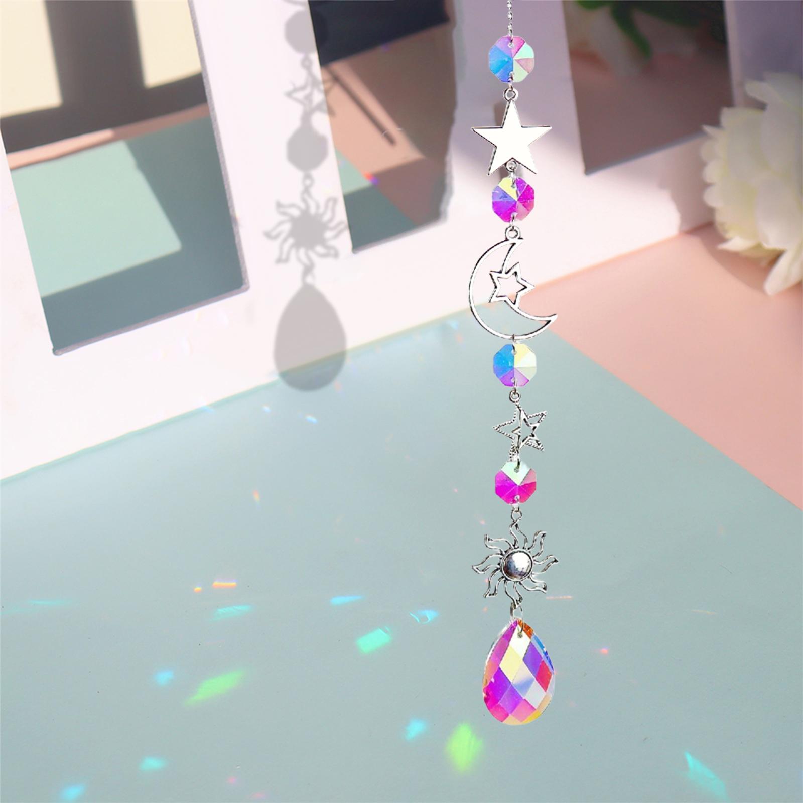 Crystal Wind Chime Hanging Sparkling Handmade Prisms Pendant B