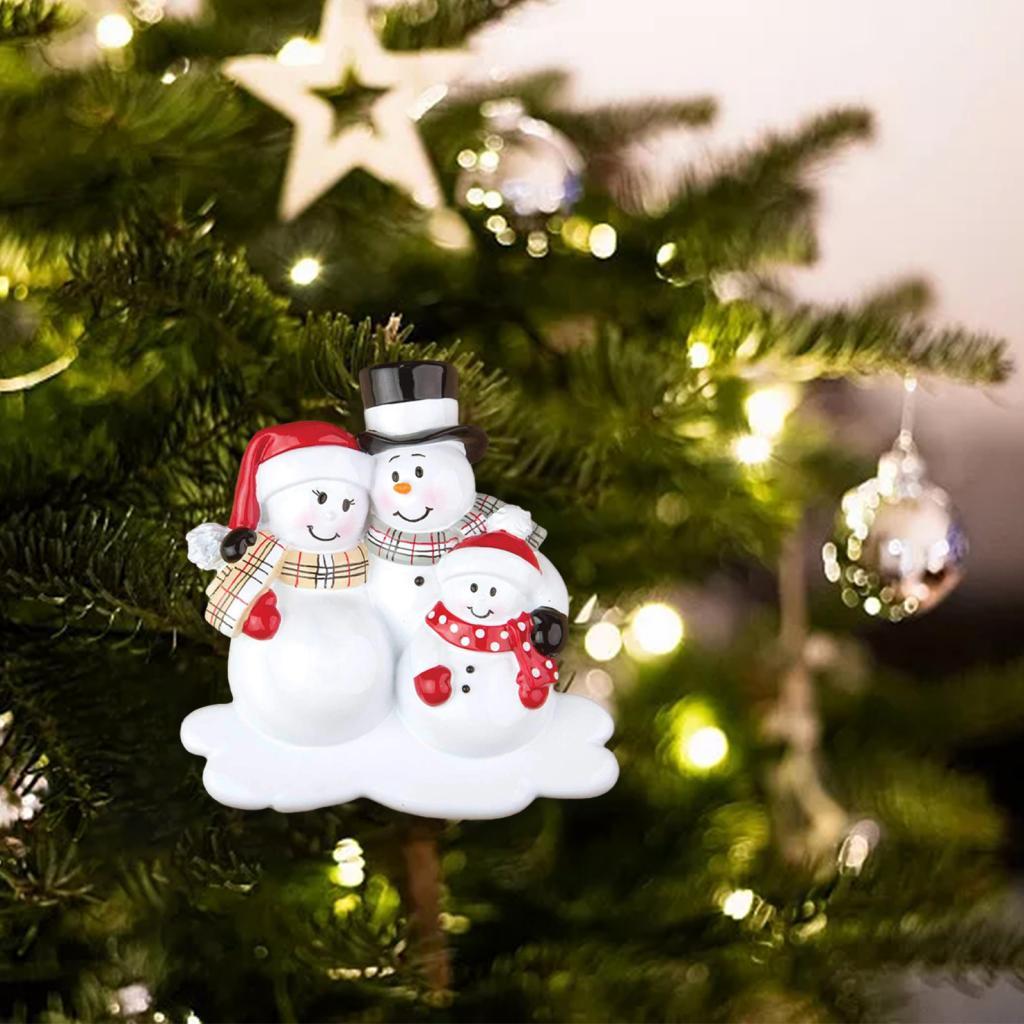 Family Ornaments 2023 Christmas Snowman Ornaments for Party Home Three Snowmens