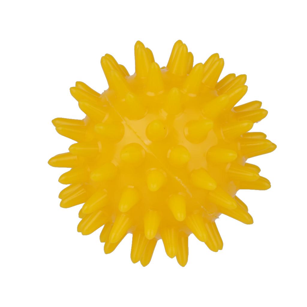Soft Spikey Massage Ball for Palm/Feet/Arm/Neck/Back/Ankle Yellow 5.5cm
