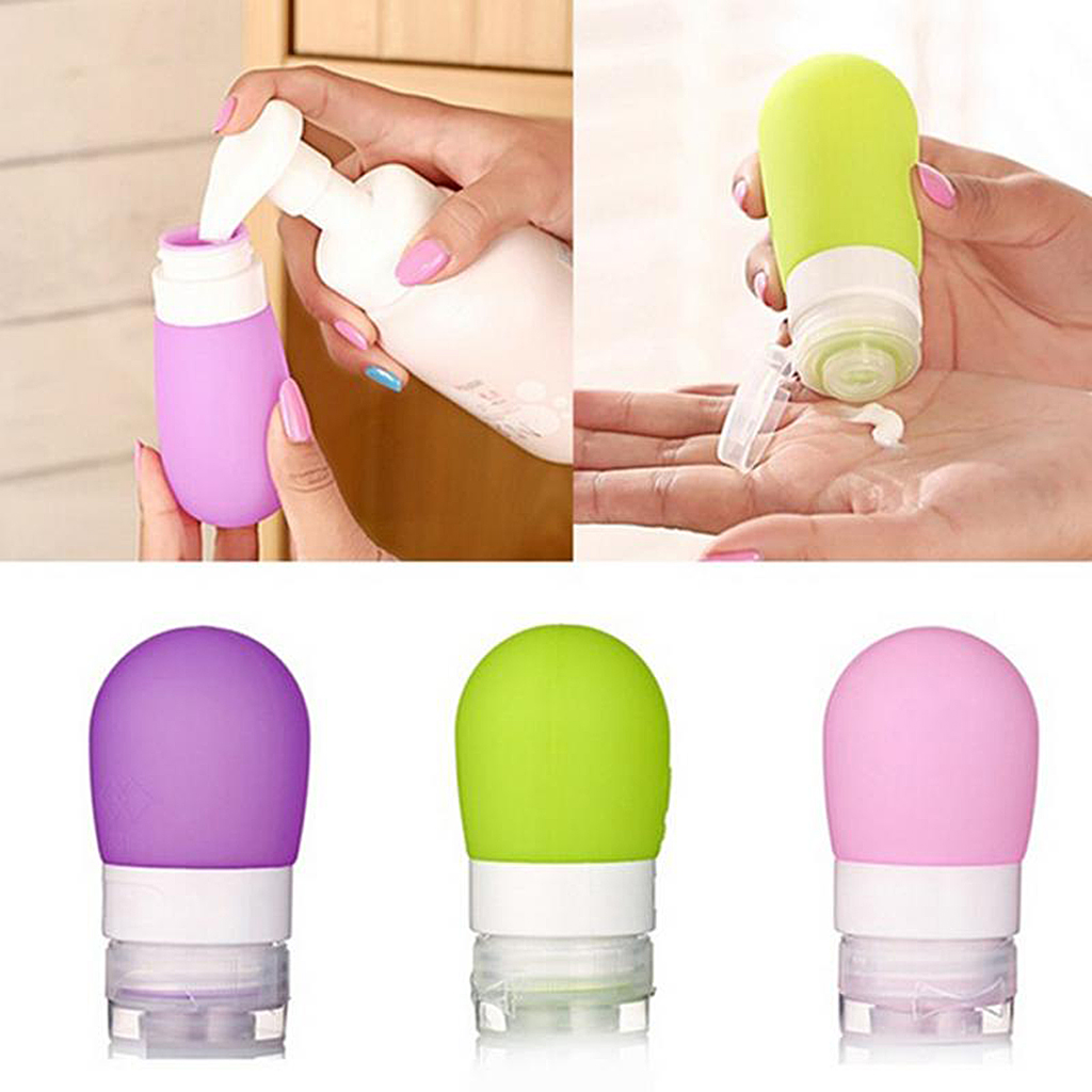 80ml Silicone Travel Packing Bottle Lotion Shampoo Bath Container Purple