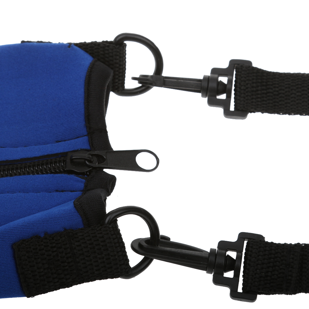 Portable Neoprene Water Bottle Cover with Zipper & Removable Suspenders