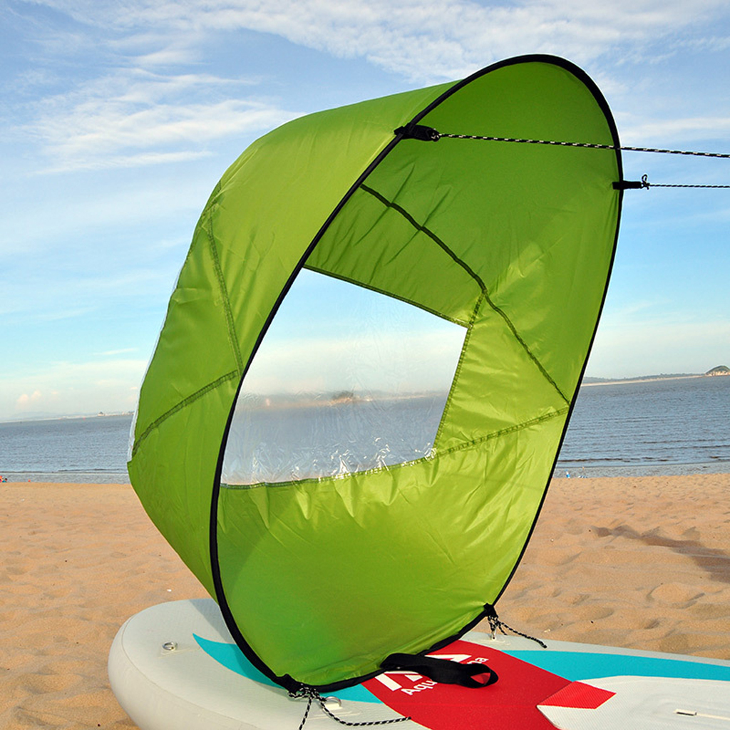 42" Portable Downwind Wind Paddle Instant Popup Board Kayak Sail - Green