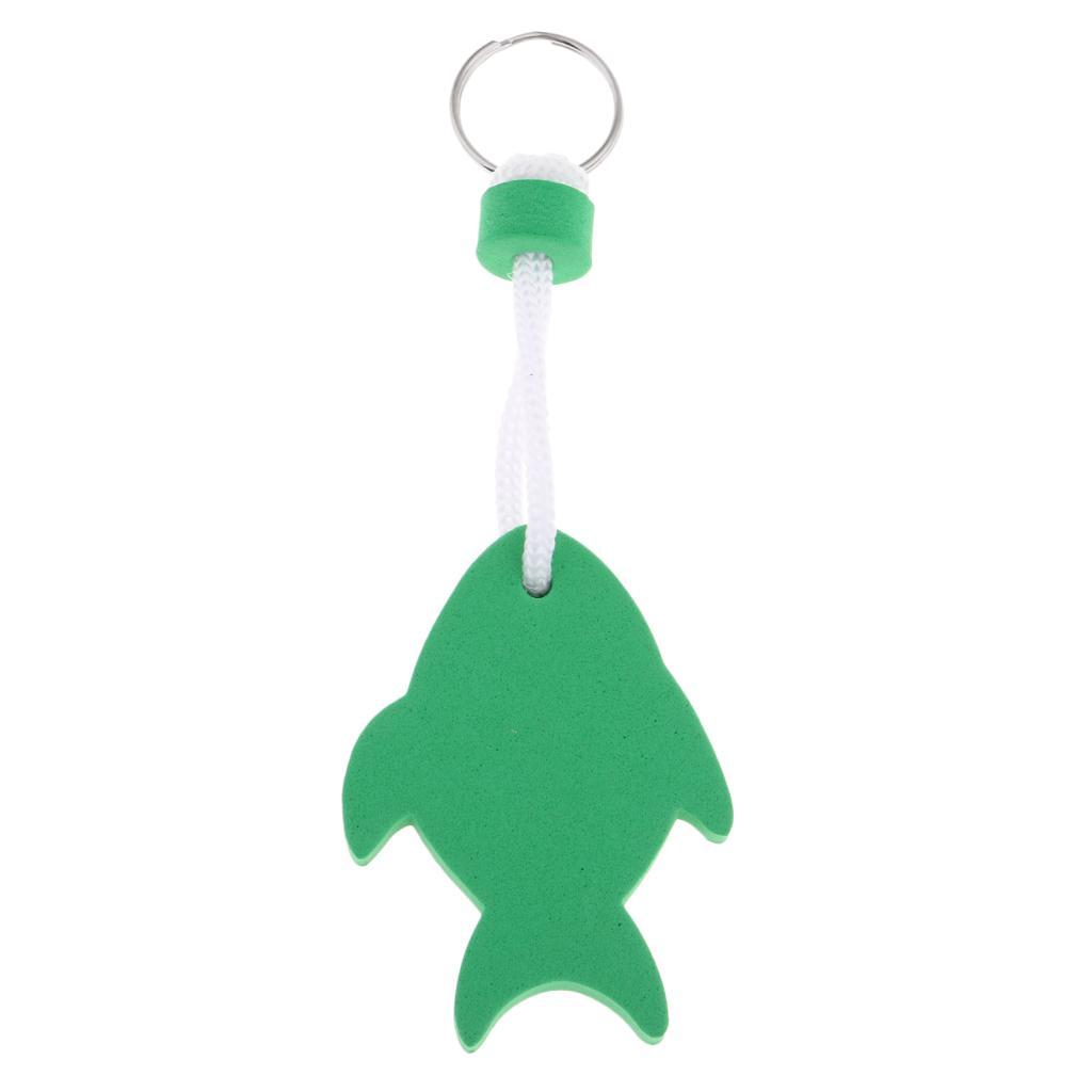 EVA Foam Fish Shaped Floating Keyring for Boating Yachting Sailing Green