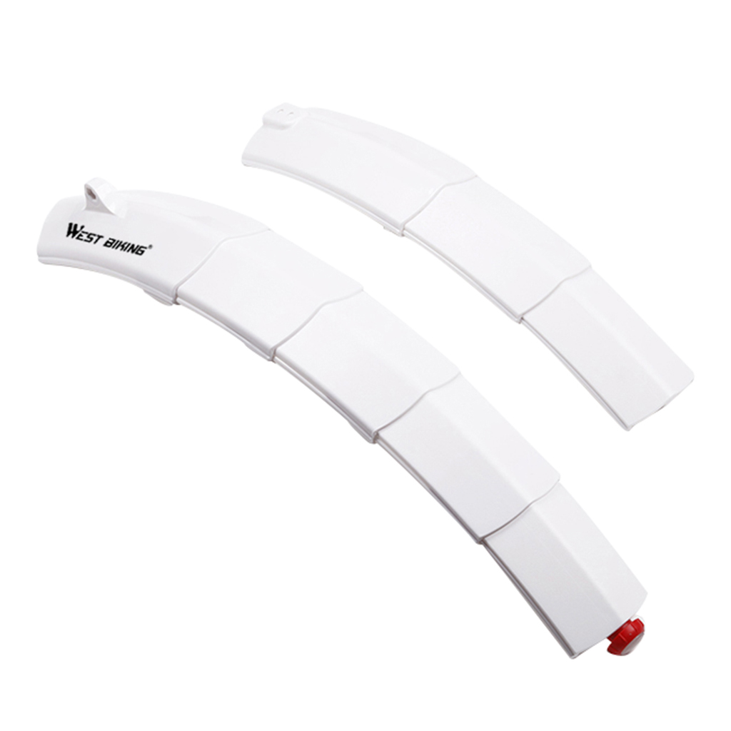 Foldable Bicycle Bike Mudguard Adjustable Front Rear Mud Guard White