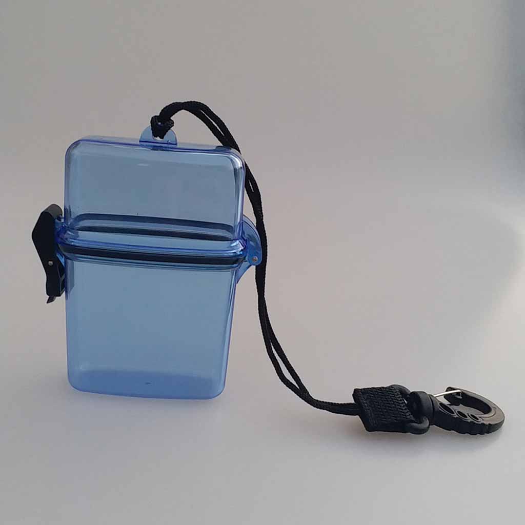 Waterproof Dry Box Container Clip for Scuba Diving Surf Transparent Blue