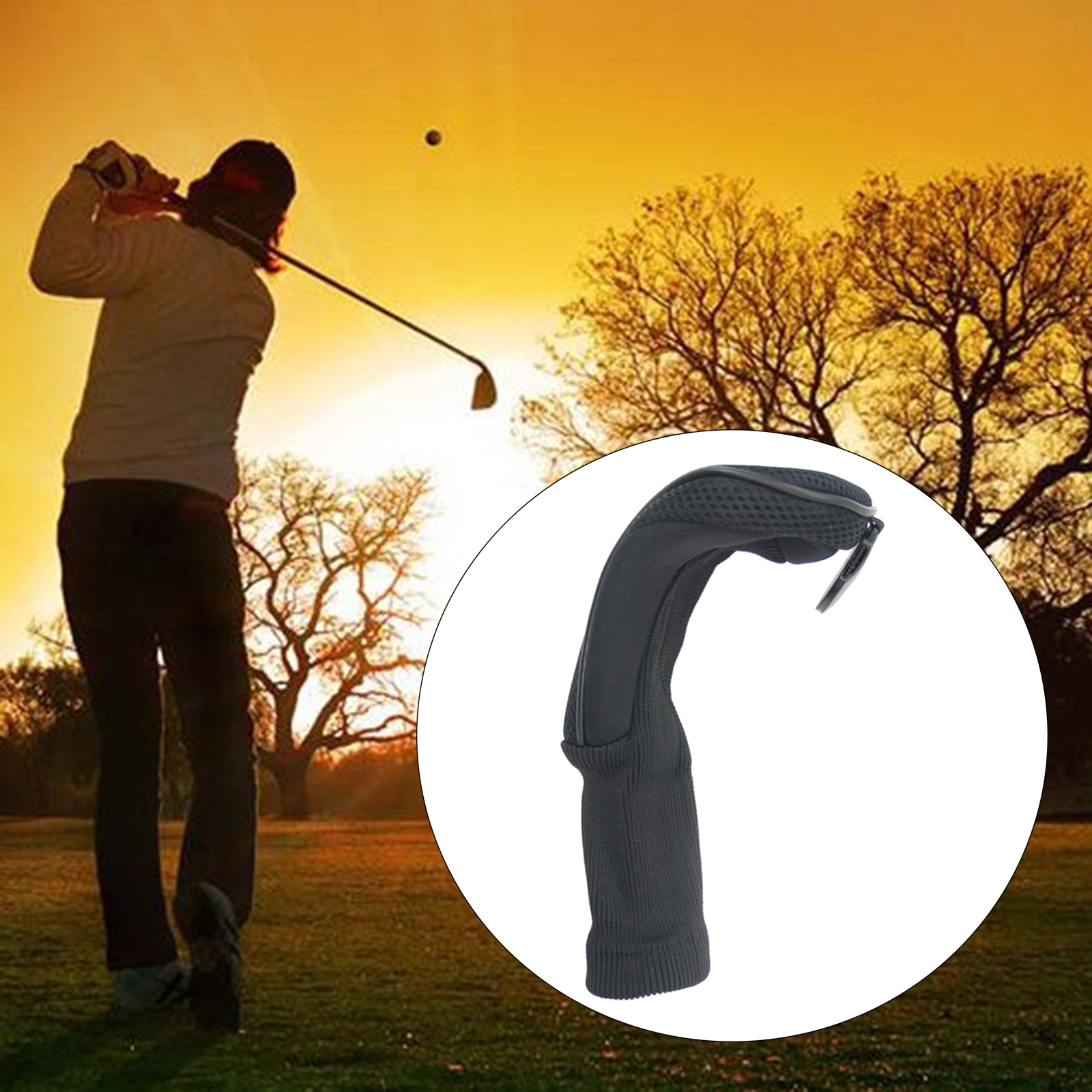 Nylon Golf Club Headcover Utility Multi-color Waterproof Durable Golf Accs Black