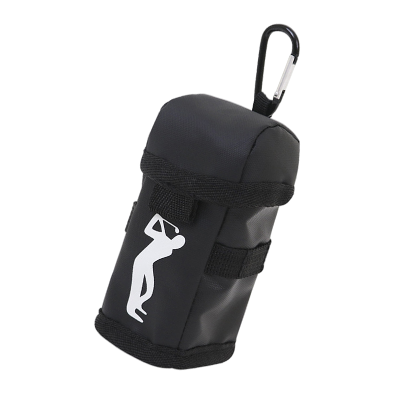 Golf Ball Carry Bag Small Golf Accessories Waterproof Pouch with Hook Black