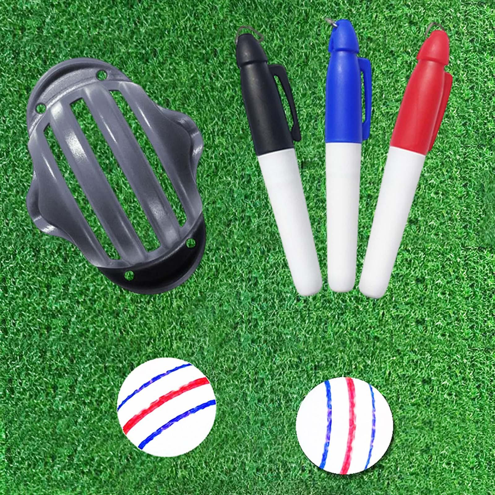 Golf Ball Liner Marker Line Drawing Alignment Tool Template with Marker Pens Black with 3 pen