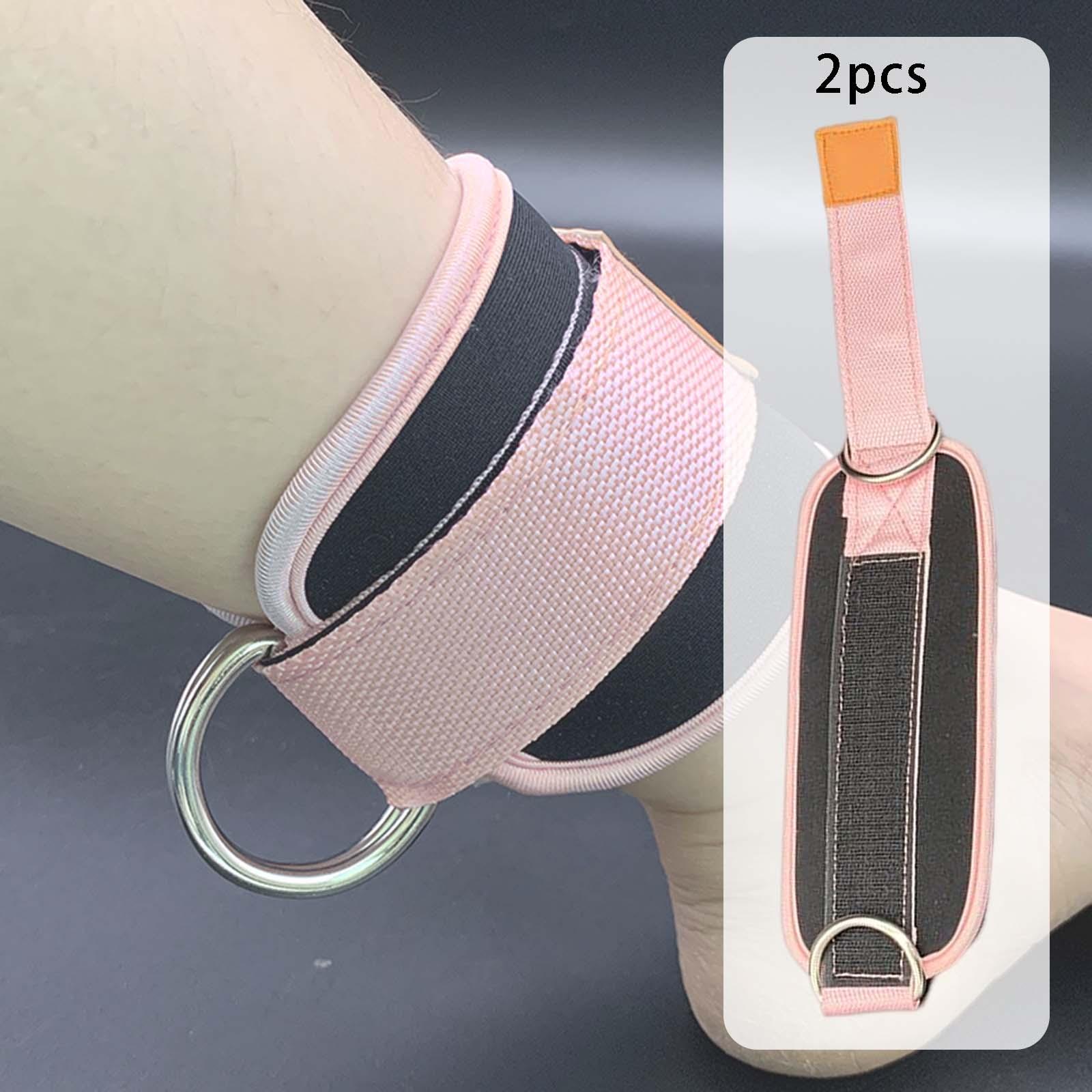 Ankle Straps Cable Machine Attachment Adjustable for Legs Extensions Pink