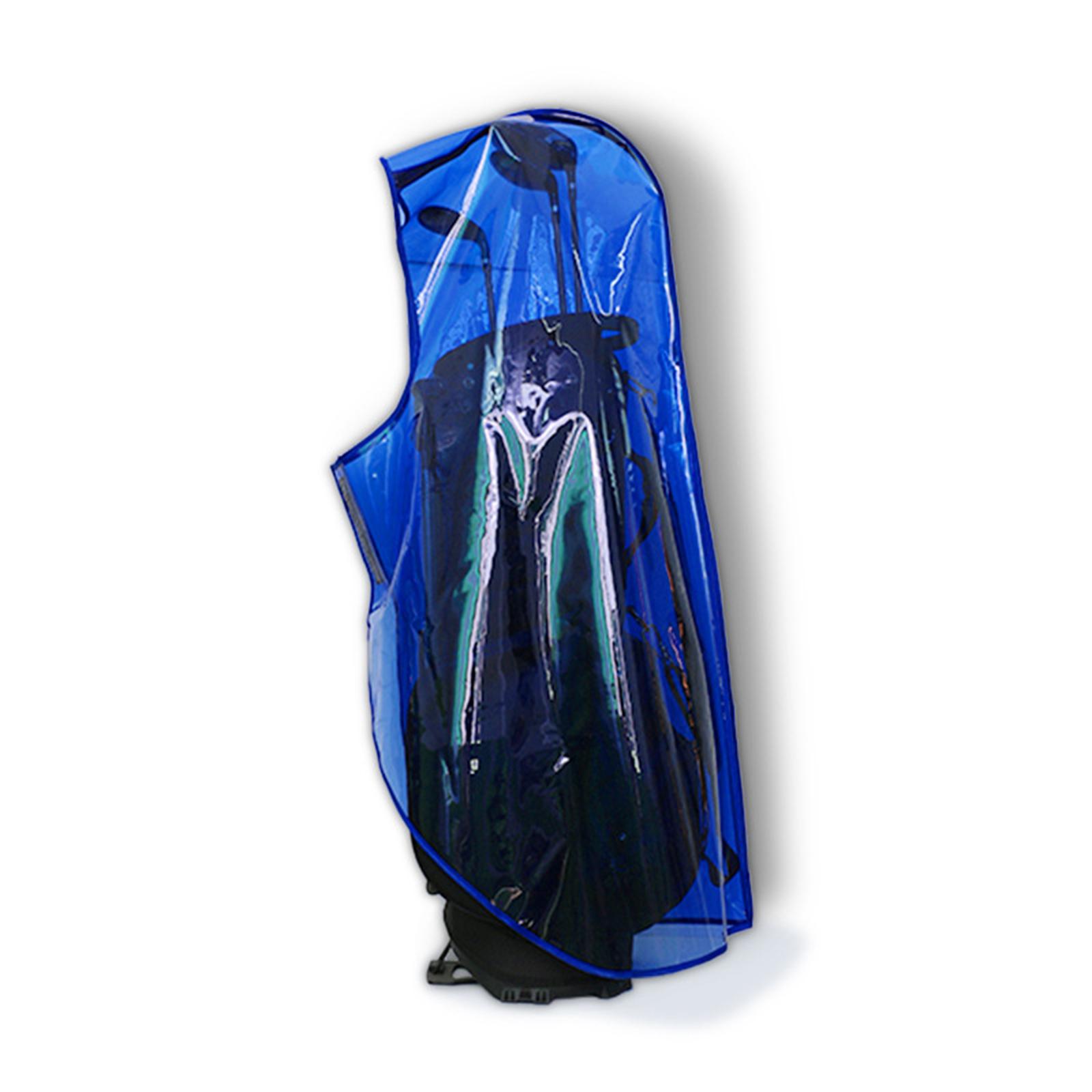 Golf Bag Rain Cover with Hood Clear Blue Protective Cover TPU Raincoat