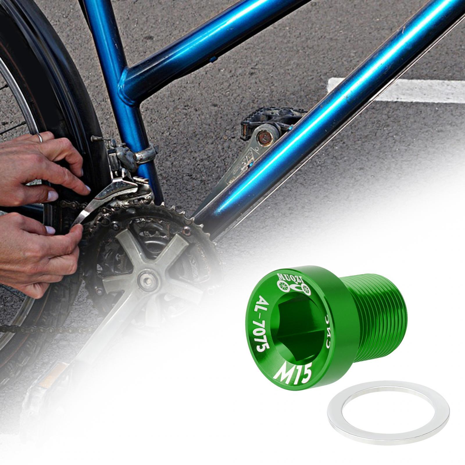 3xBike Crankset Screw Crank Arm Fixing Bolts Cycling Components Crankset Cover green