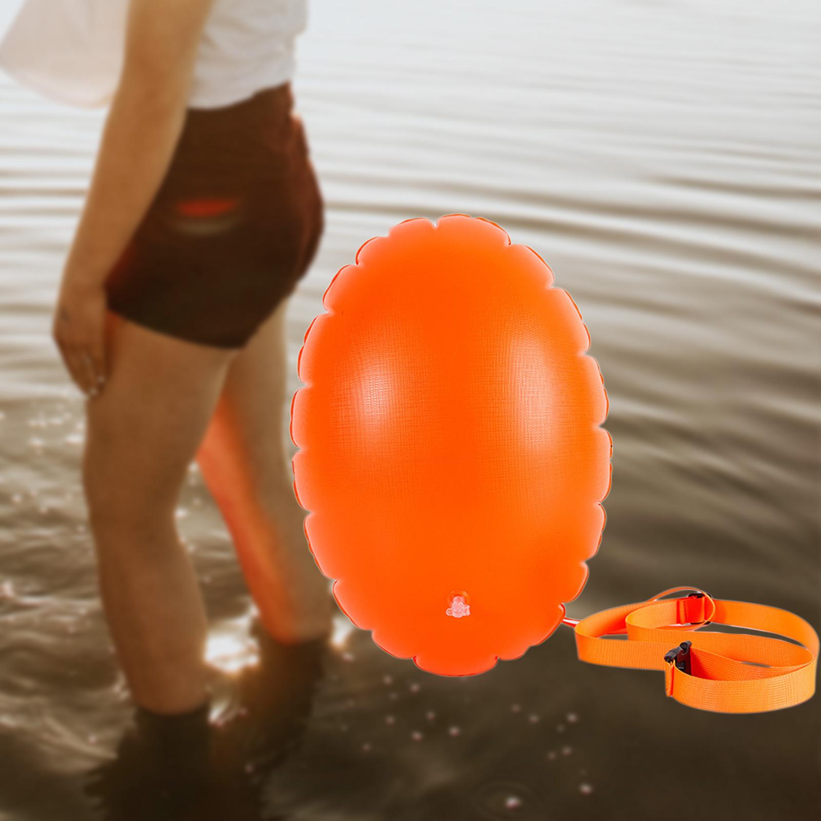 Safety Swim Buoy High Visible Swim Safety Float for Kayaking Outdoor Rafting Orange