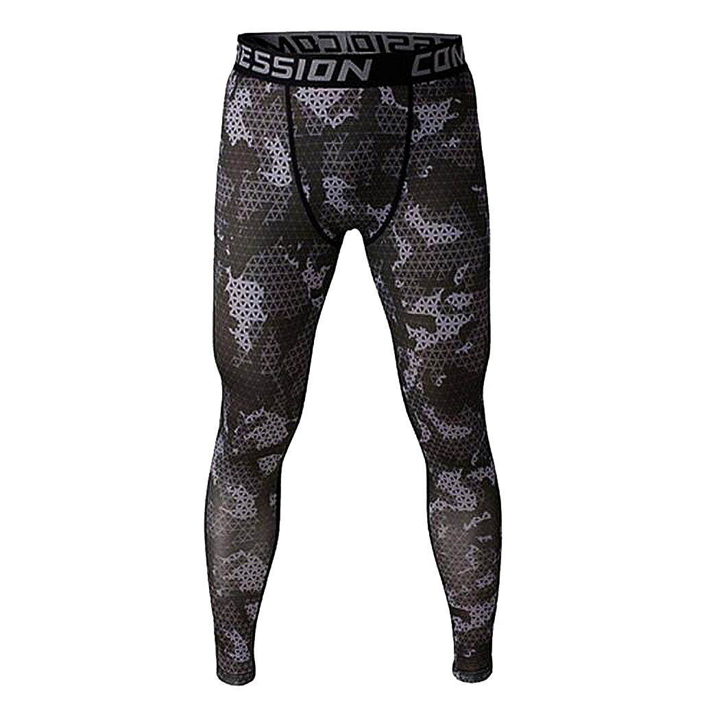 2 Pack Men S Camo Leggings Sports Compression Pants Sports Running Trousers Ebay