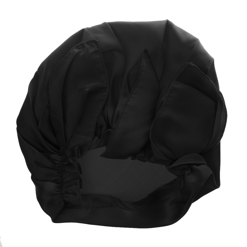 Phenovo Pure Silk Sleeping Cap Night Head Cover Bonnet Beanie Hat Black