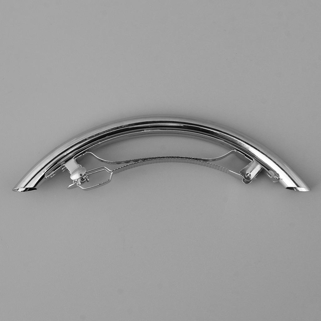 Automatic Tube French Barrette Silver