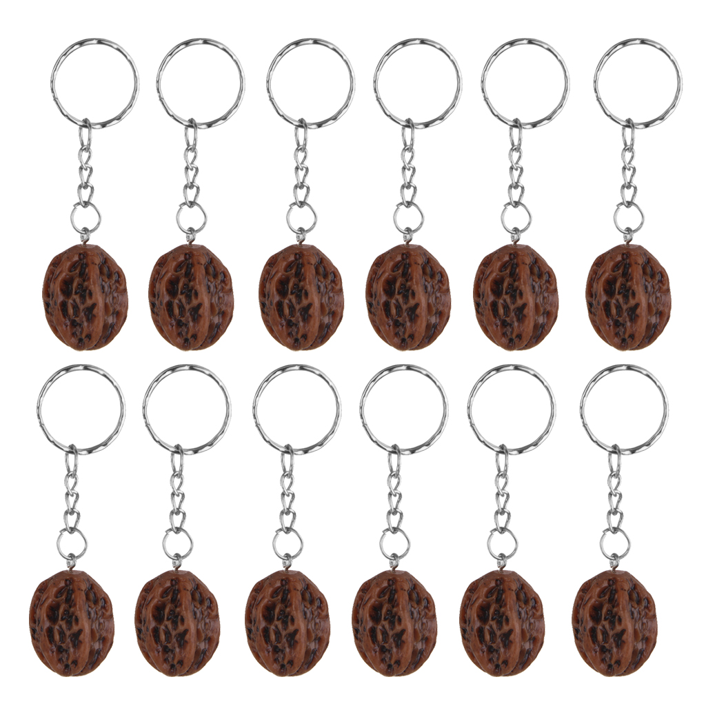 12pcs Walnut Keyrings