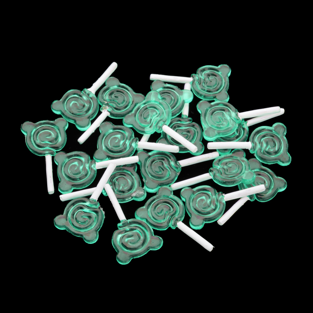 1:12 Miniature Colorful Plastic Lollipops Dollhouse Decoration 20pcs Green