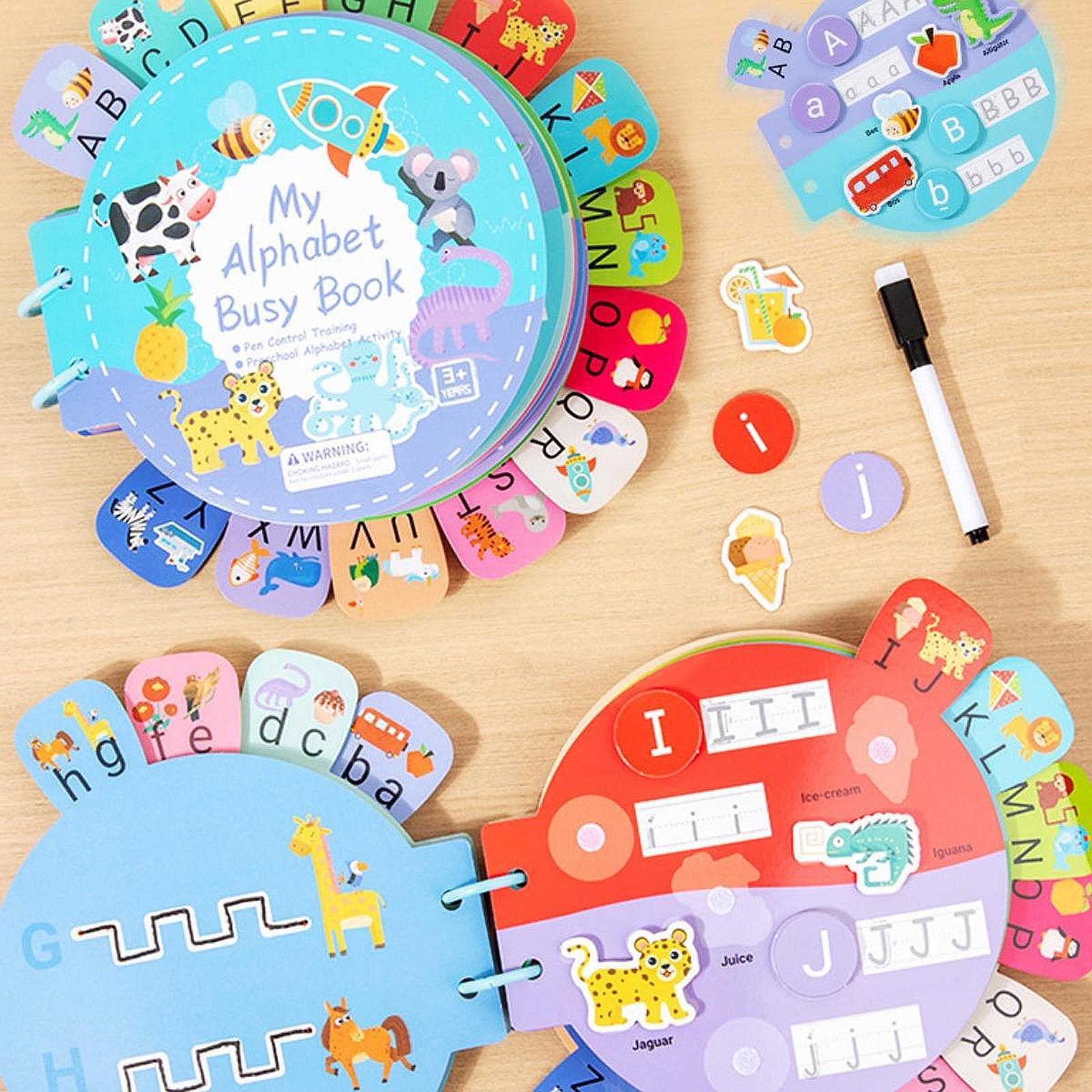 Alphabet Sticker Book Educational Toy Tracing Reusable Travel Toy Quiet Book