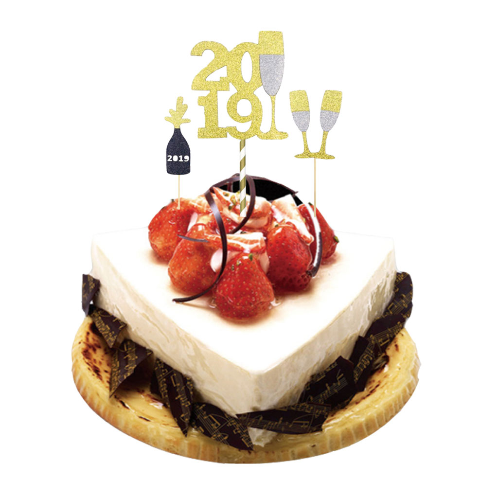 Cheers to 2019 New Years Eve Party Cake Topper with Champagne Cup