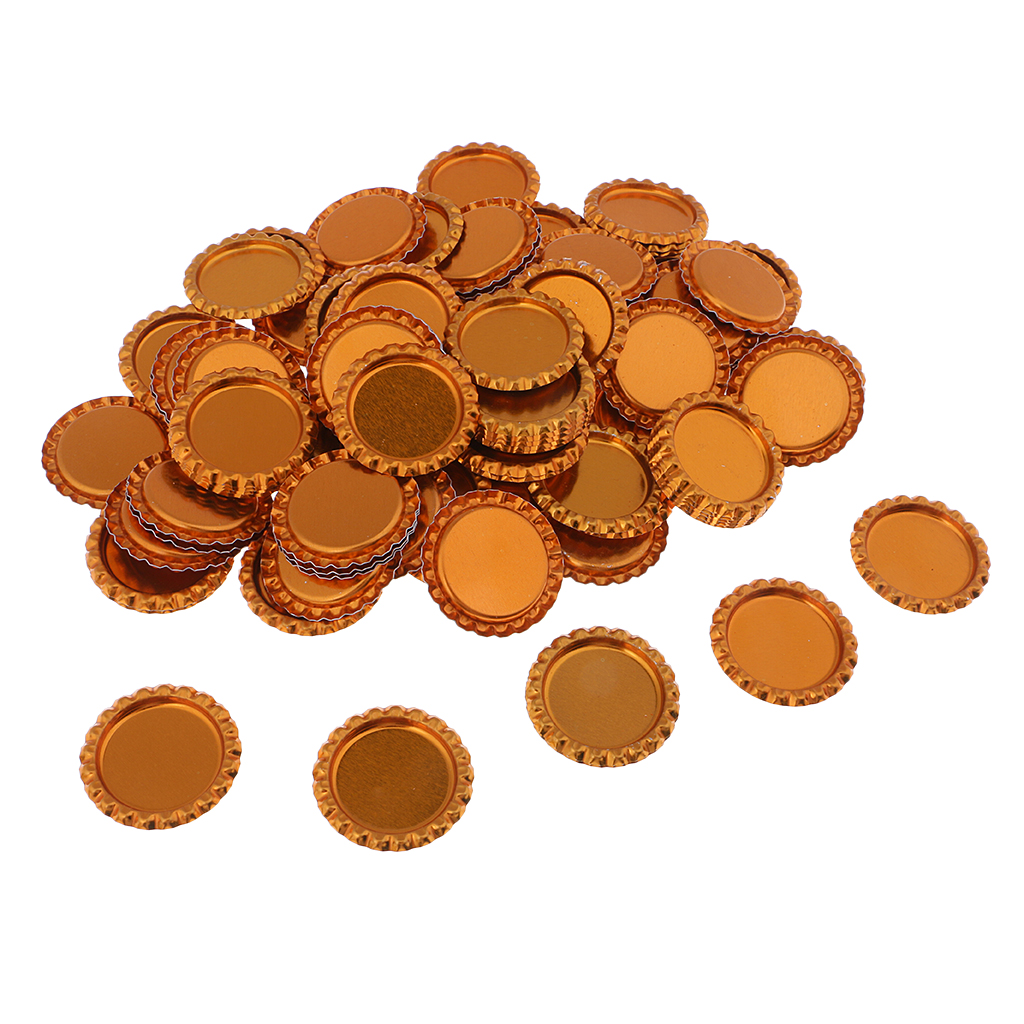 100x Mixed DOUBLE SIDED LINERLESS Bottle Caps Craft Scrapbook Embellishment