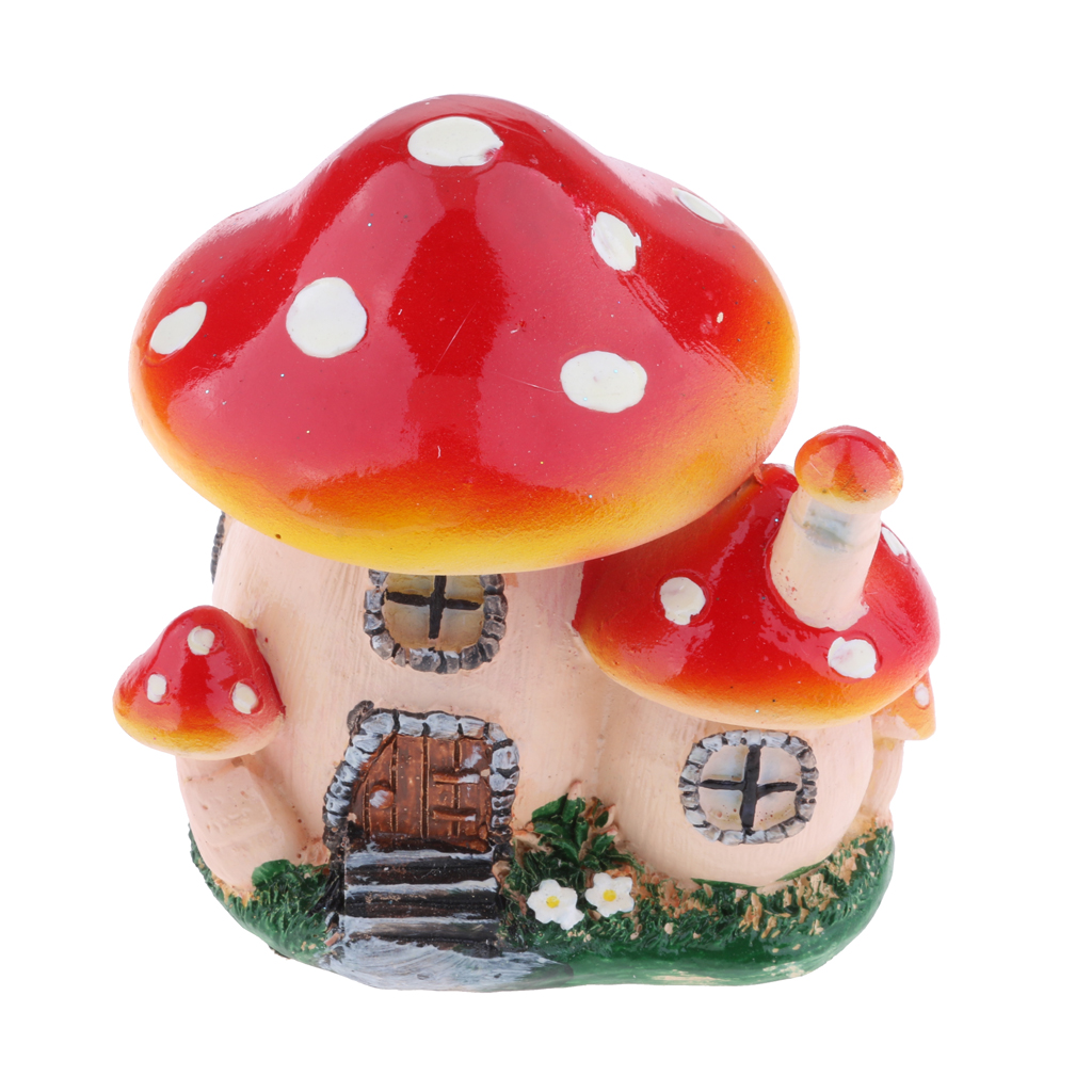 Mushroom Fairy House Statue Miniature Fairy Garden & Terrarium New 1