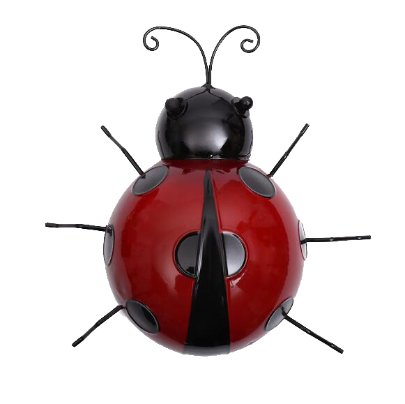 Wandbehang Skulptur Hauptdekorations aus Metall 3D Marienkäfer Rot 31cm 