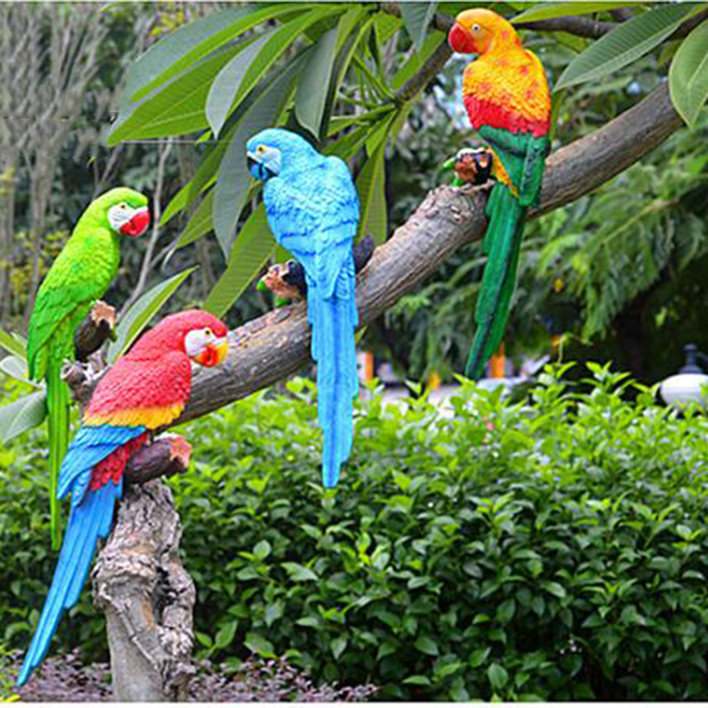 resin parrot statue