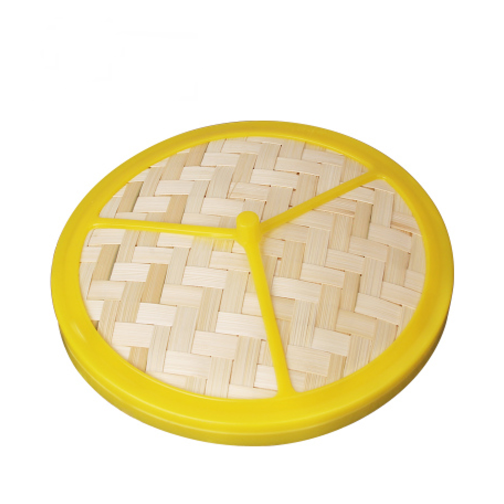 Plastic Edge Bamboo Dumplings Buns Steamer Basket Lid Mat 16.5cm Lid