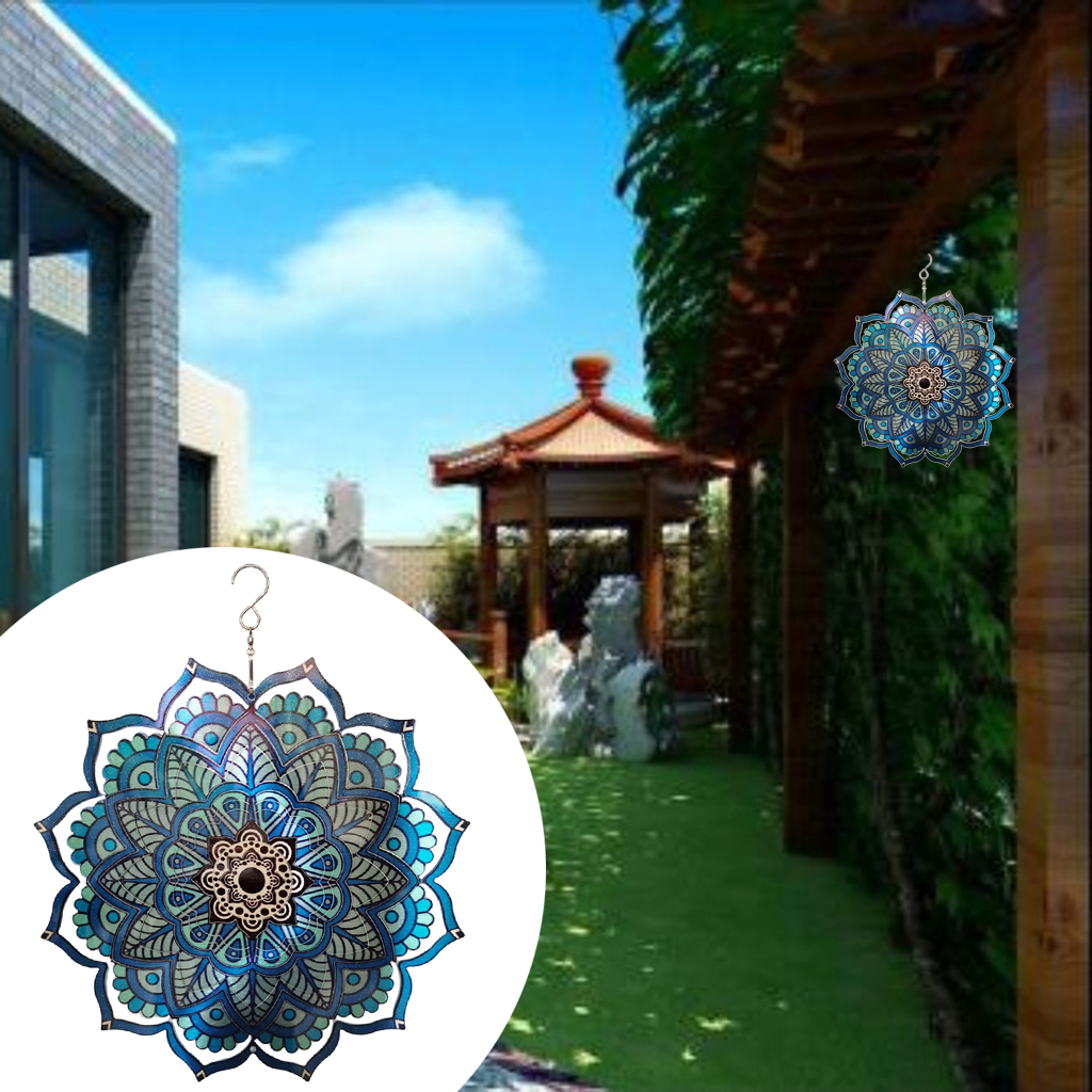 Wind Spinners with Stable Stake Garden Spinner Reflective Painting  Style13