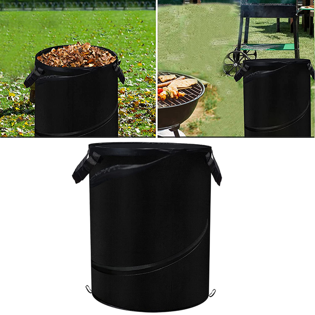Reusable Gardening Waste Bag Waterproof Home Garden Supplies & 2 Handles Black 10 Gal  37L