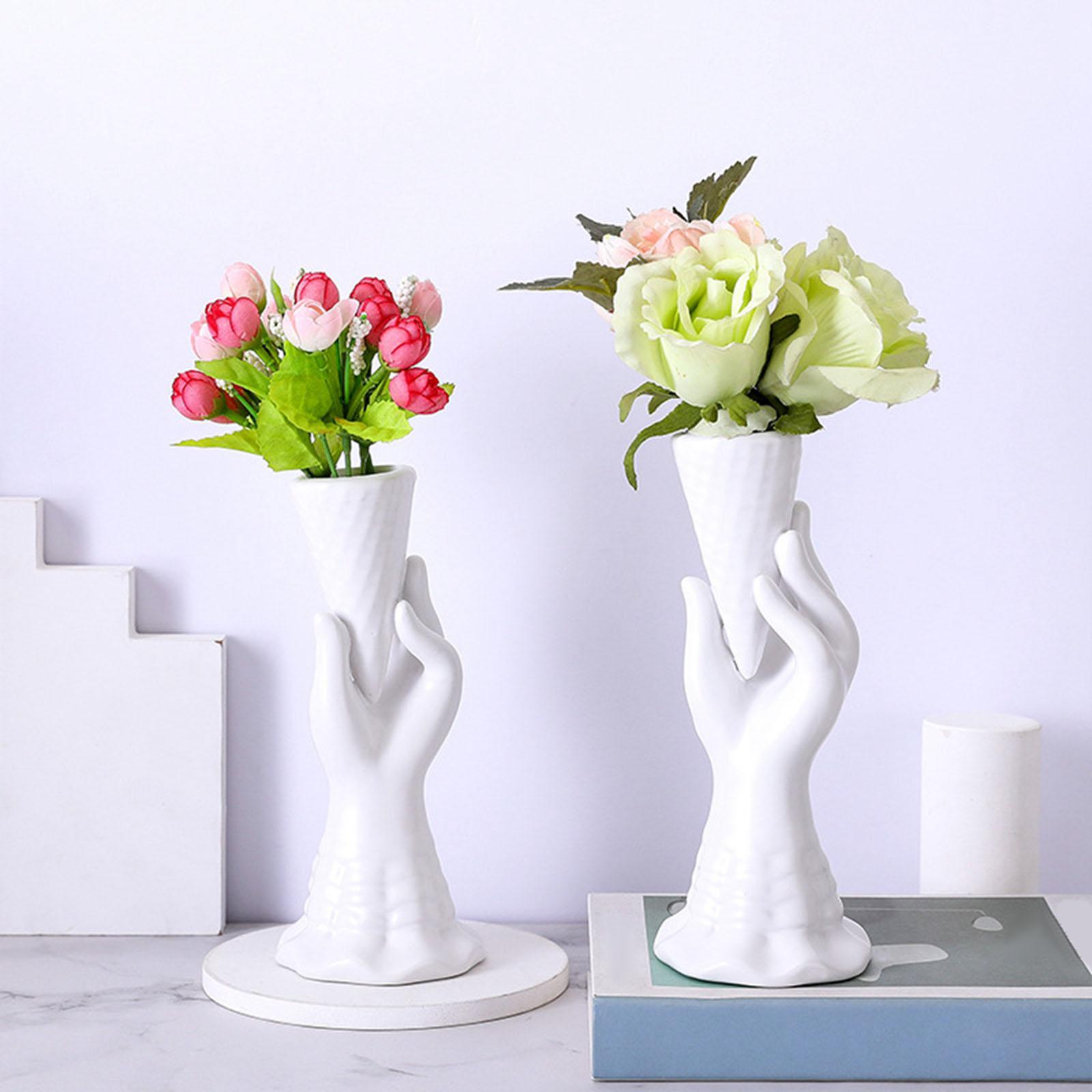 Handheld Ice Cream Model Ceramic Flower Vase Durable for Sideboard Table