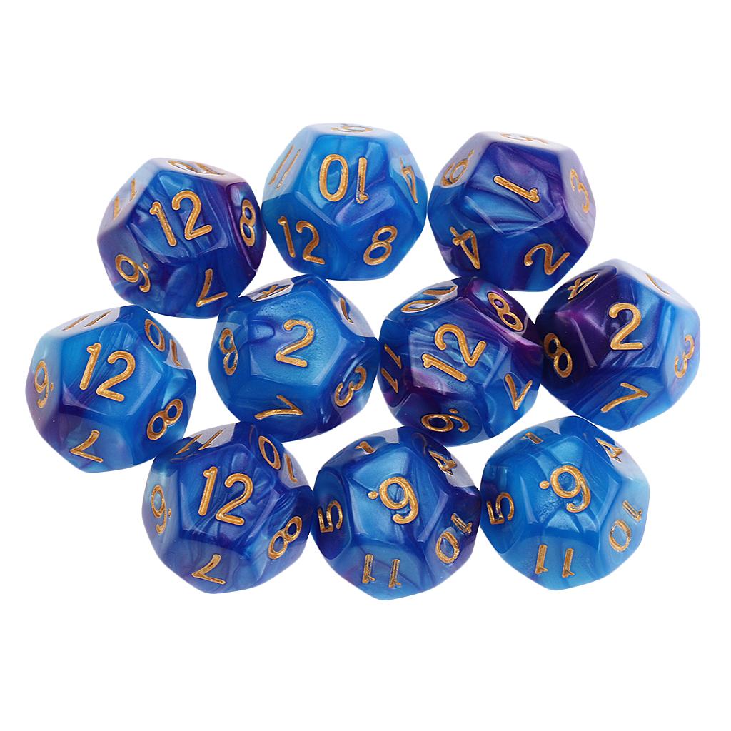 D12 Polyhedral Dice Blue Purple