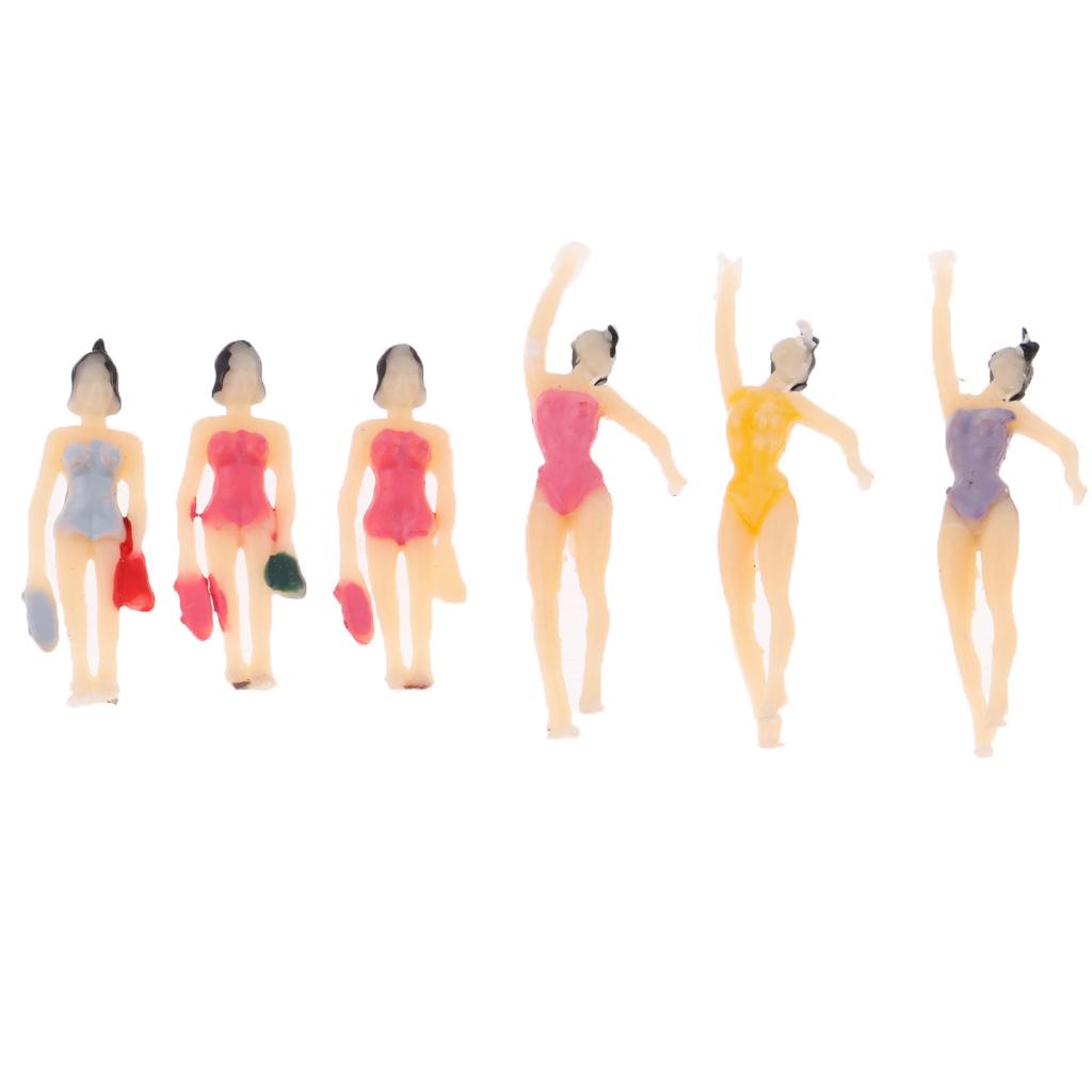 40 Pieces HO Scale 1:100 Painted Model Figures People Swimmer