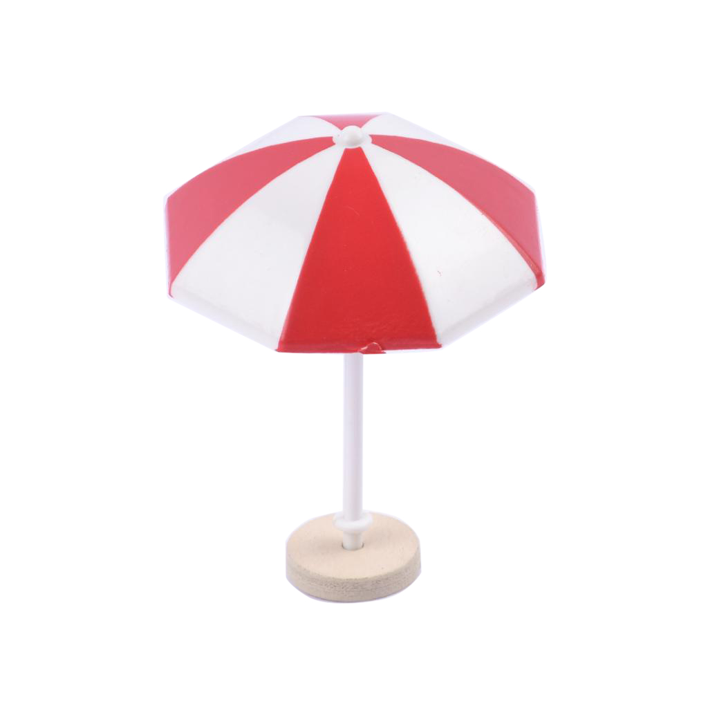 DIY Handcrafted Dollhouse Beach Miniature Umbrella Sunshade Models Red+L