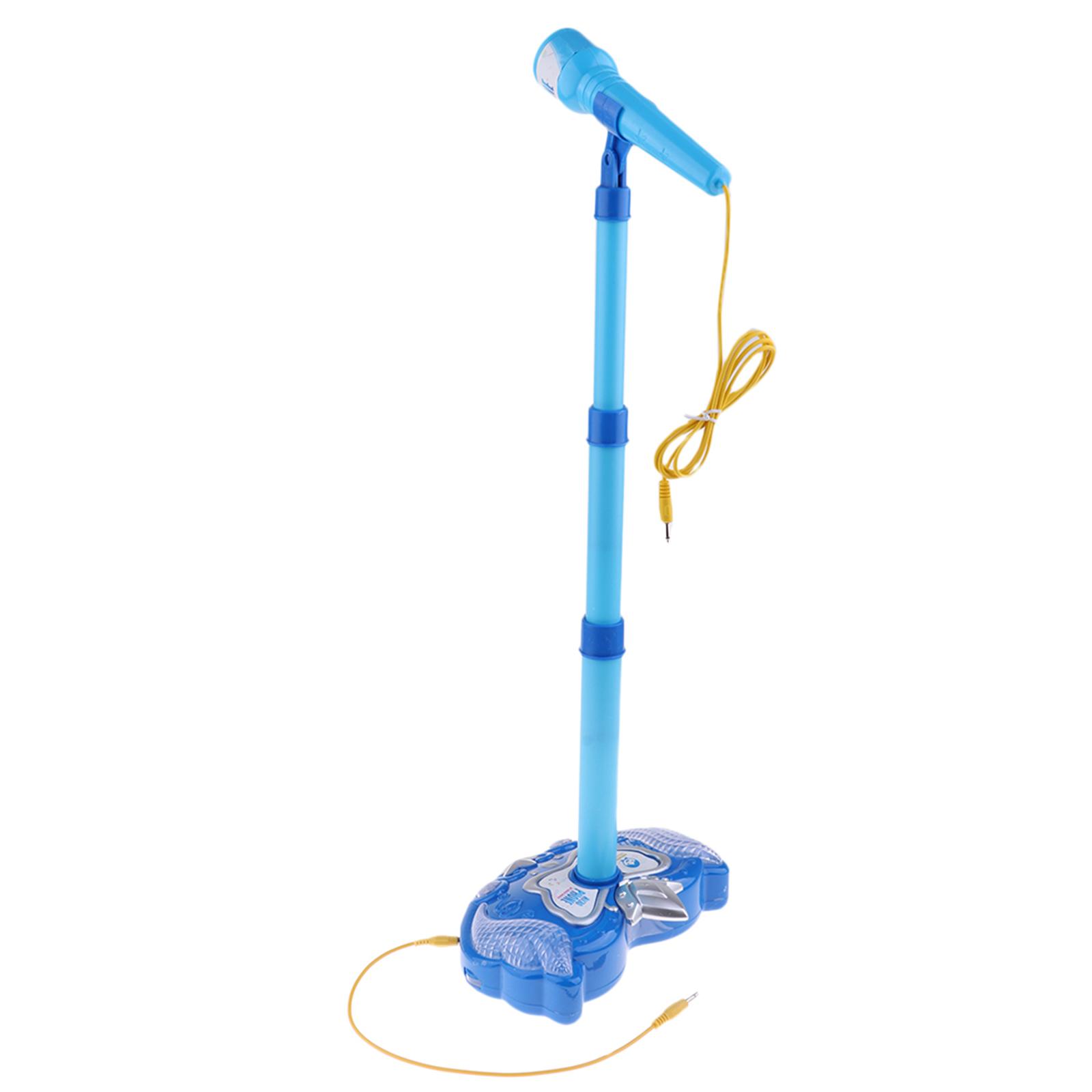 Kids Karaoke Machine with Microphones & Adjustable Stand Music Sing Blue
