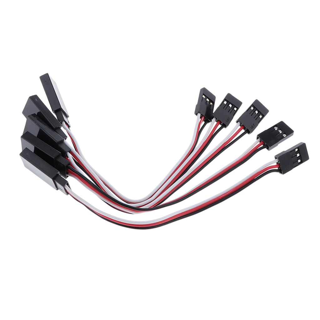 5x 26# black, red and white servomotor bus extension wire 100mm