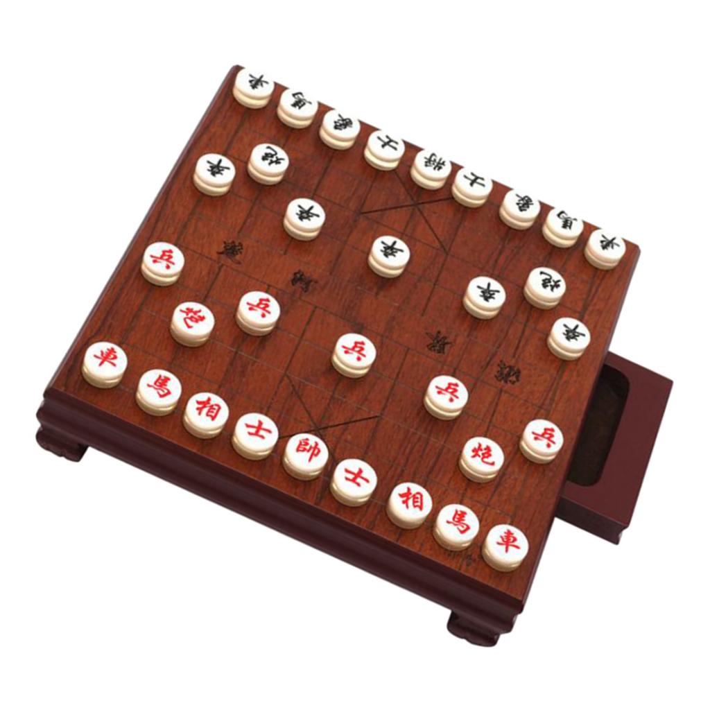 Wooden Chinese Chess Portable Travel Chess Chessboard Game Chess 