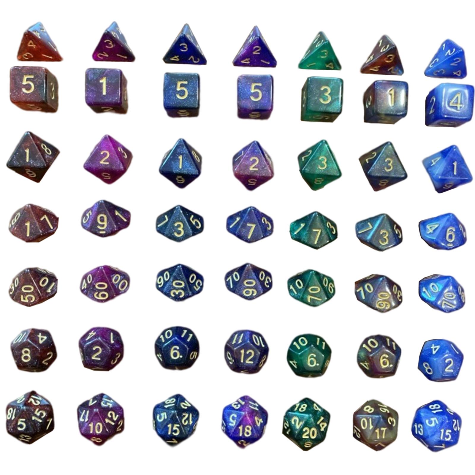 Digital Polyhedral Dice Set Party Supplies Roleplay Games Party Props 7 Set