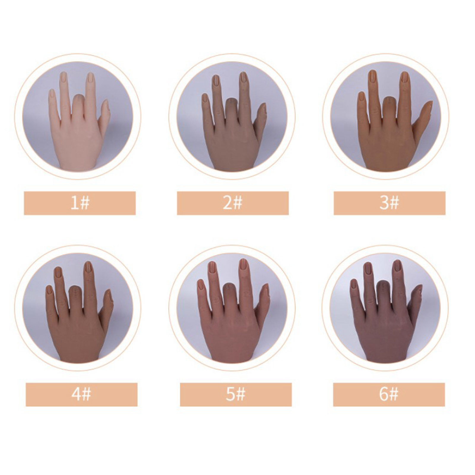 Silicone Nail Practice Hands Mannequin Female Model Display  Style 6 1 Pair