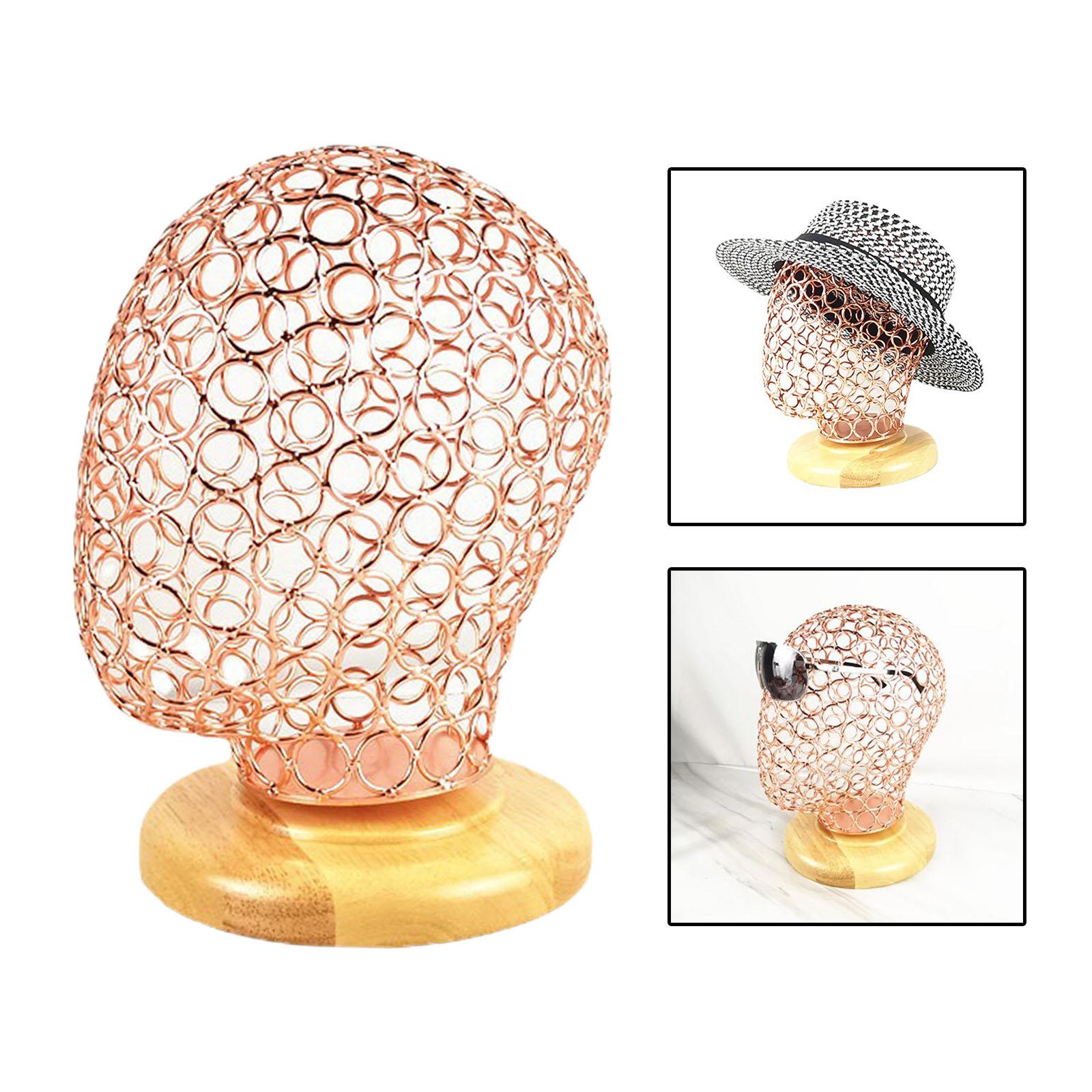 Metal Mannequin Model Hat Wig Glasses Display Stand Rack Holder Rose Gold