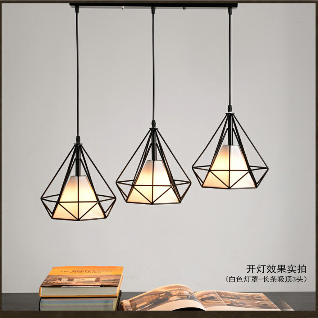 Industrial Metal Diamond Ceiling Pendant Light Lamp Shade Chandelier Lampshade 