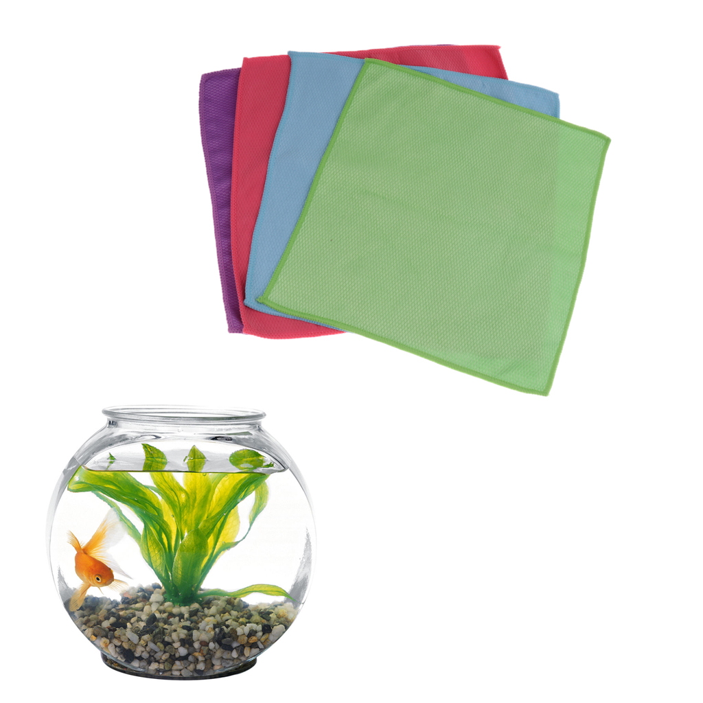 4 Pcs Aquarium Fish Tank Plastic Cleaning Pad Wash Cleaning Towel Cloth