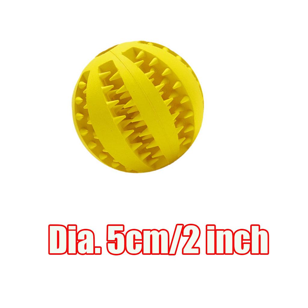 Toothed Design Pet Dog Chewing Toy Interactive Training Ball Yellow_5cm