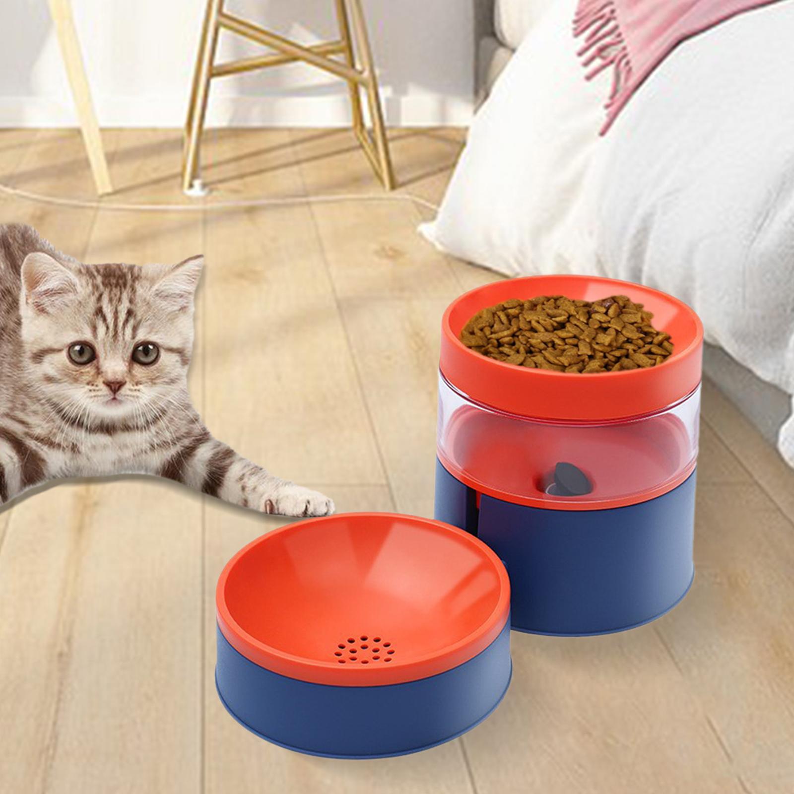 Automatic Pet Feeders Food Bowl Water Feeding Drinking Dish Blue Orange
