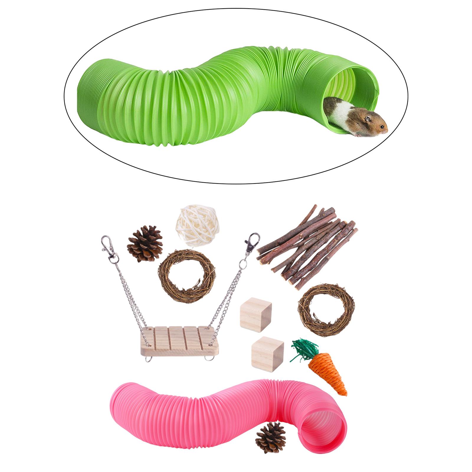 11x Hamster Chew Pets Toy Guinea Pig Rabbit Rat Rodents Chinchilla  Pink