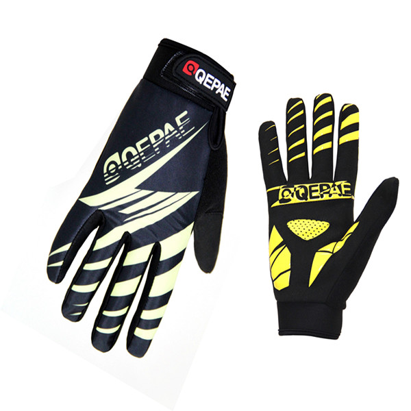Cycling Gloves Windproof Full Finger Motobike Gloves Shockproof M  Yellow
