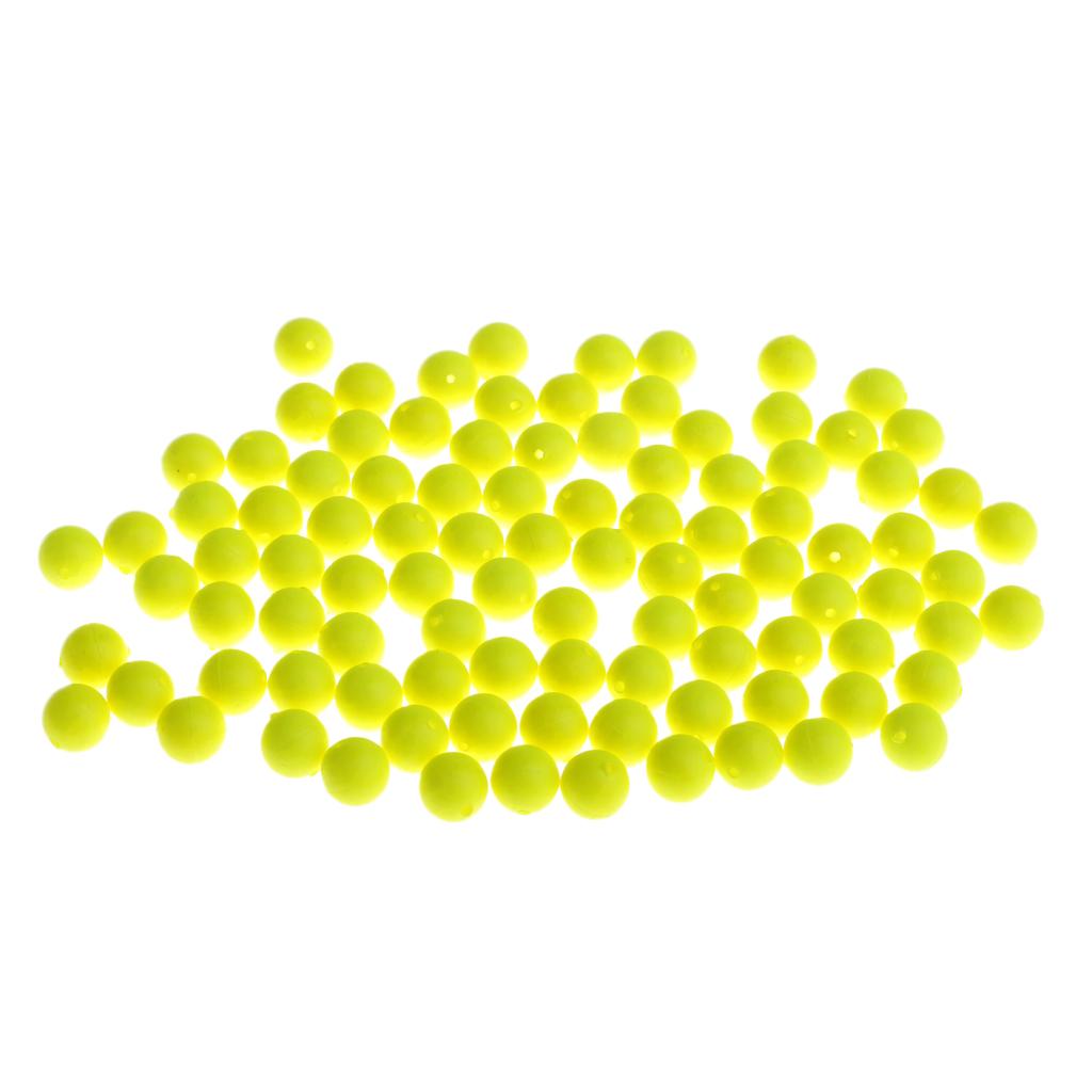 6x100pcs Fishing Floating Bobbers Drift Ball EVA Foam Indicator 6mm Yellow
